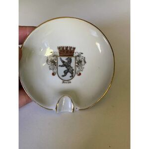 Vintage  Porcelain Gold Trim Ashtray  Berlin Coat of Arms Bavaria tiny mcm Trink